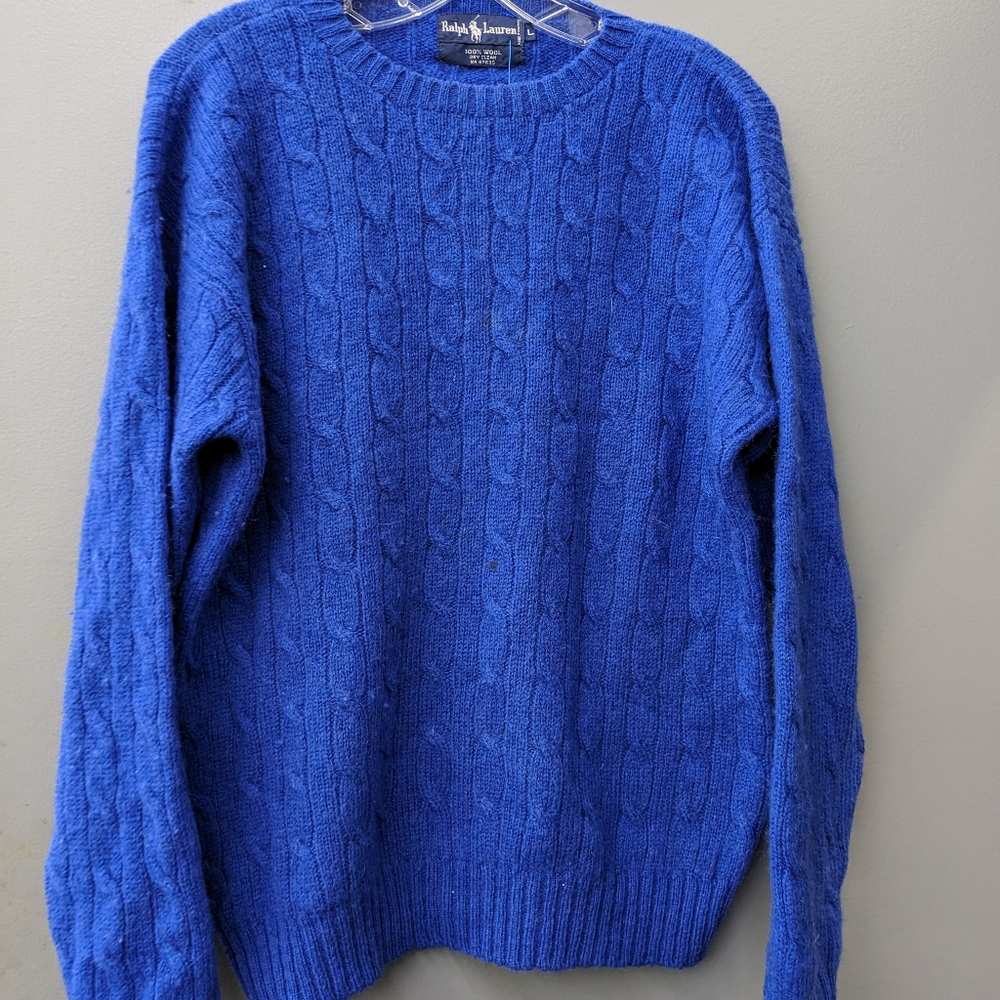Vintage Ralph Lauren Pull Over 100% Wool Made in Hong Kong